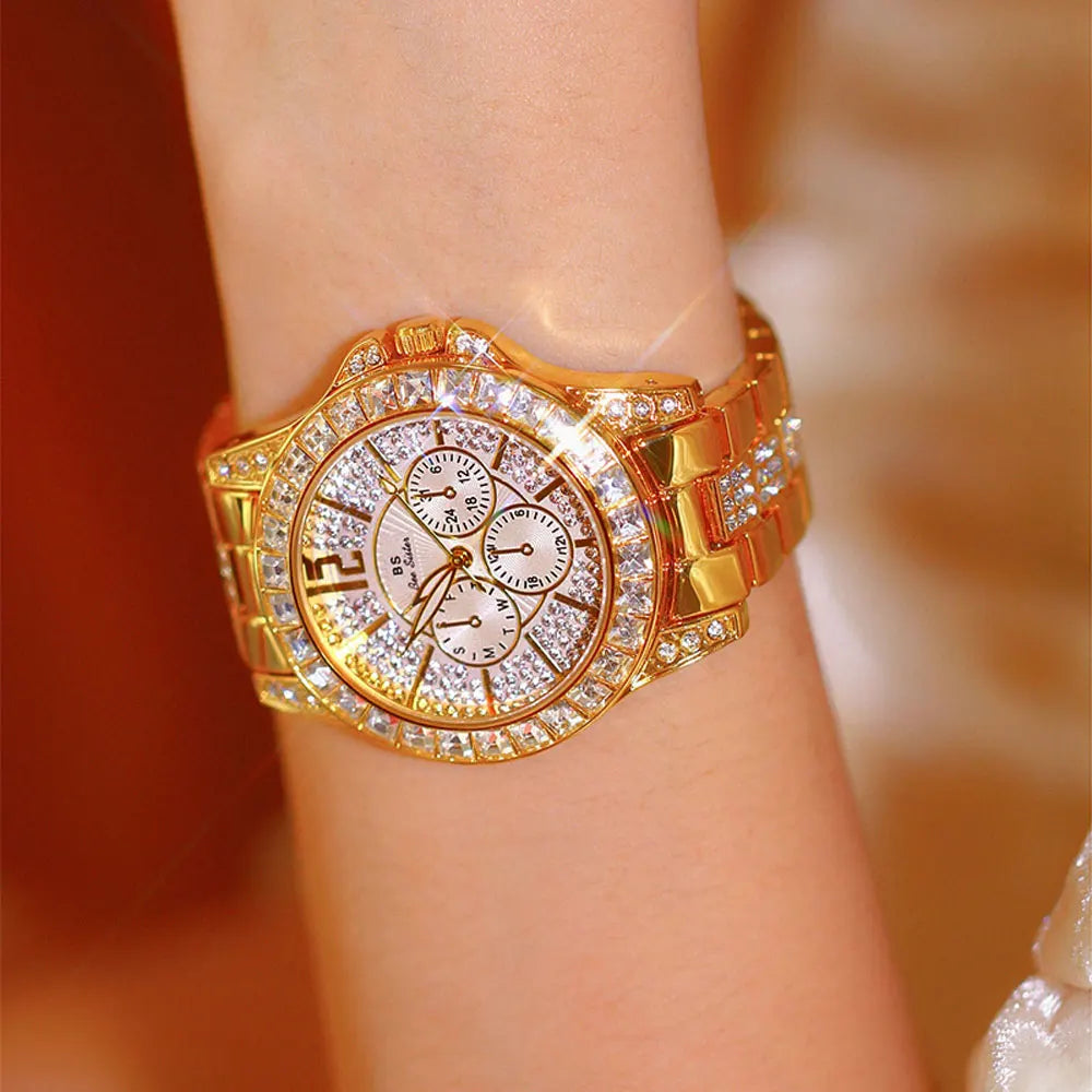 Luxury Women Watch Fashion Diamond Wrist  Silver Gold Watches for Girls Waterproof Clock Reloj Mujer Dress Gifts