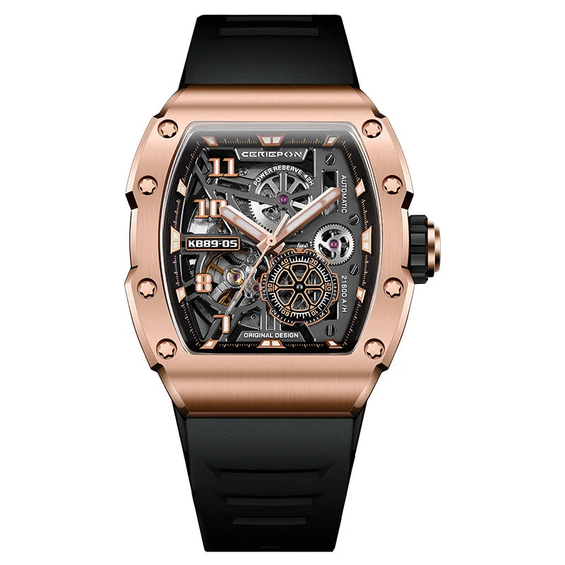 Top Brand Original Automatic Watch for Men High-end Luxury Hollow Out Chronograph Waterproof Mens Mechanical Watches Clock Reloj