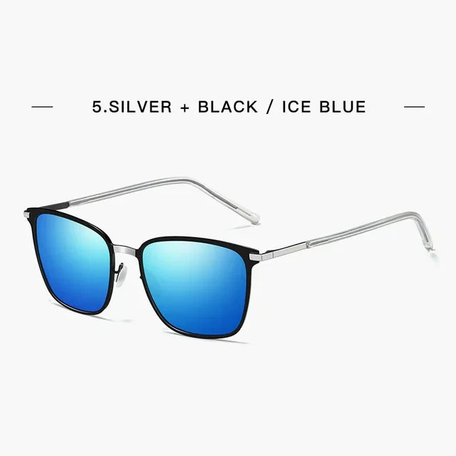 New Arrival Stylish Polarized Sunglasses Men Square Metal Frame Grey Glasses fashion Men Driver driving sunglasses UV400
