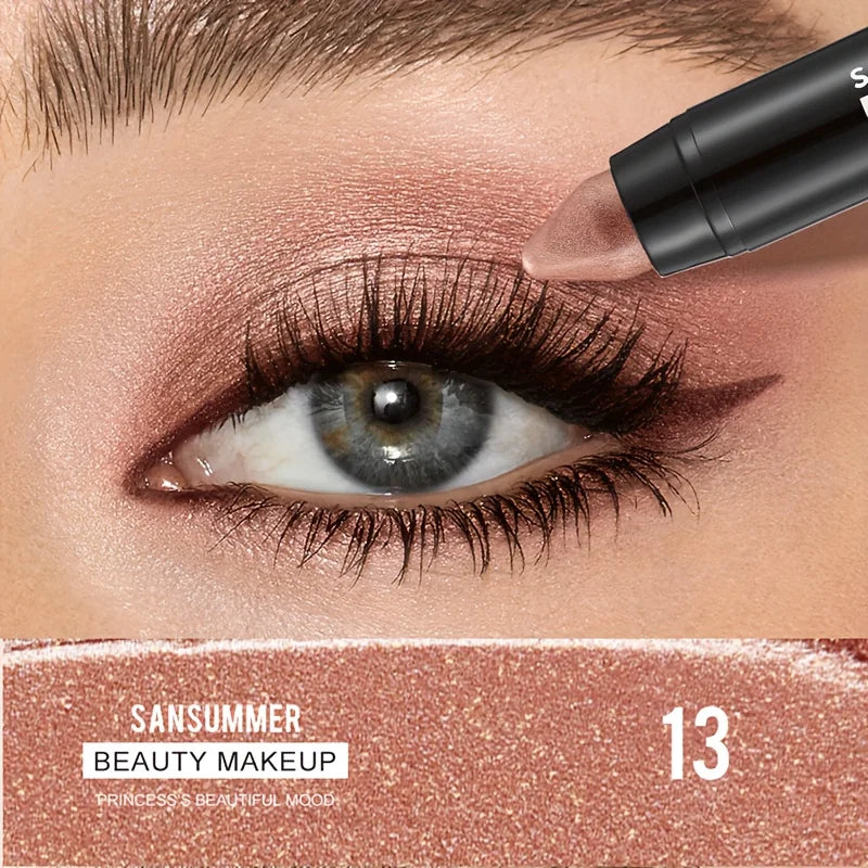 7 color waterproof eye shadow stick, pearlescent matte treatment, to create a natural and lasting eye makeup flash.