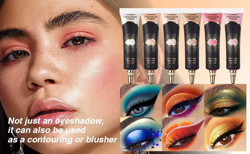 Long-Lasting Matte Eyeshadow Primer: Waterproof, Full-Coverage Eye Makeup Base in Medium Cream Form