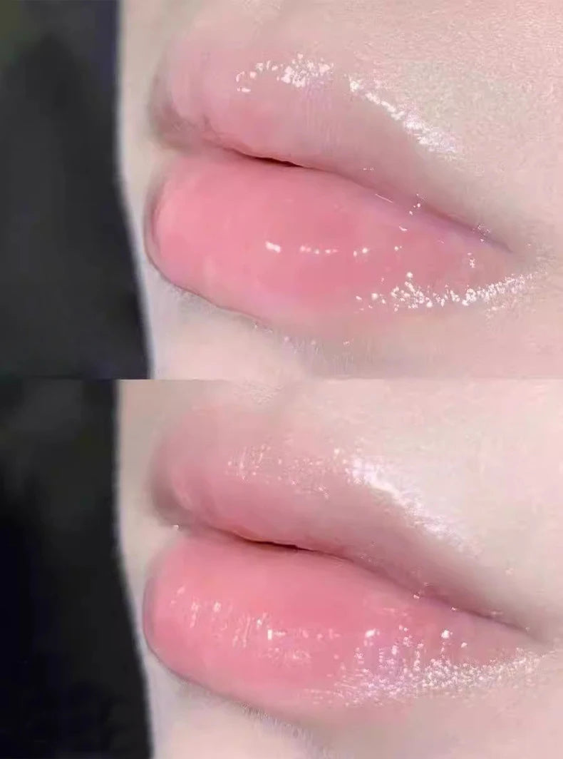 Lightweight and plump lip balm with a glossy mirror finish. The glass lips are moisturized and moisturized with lip oil