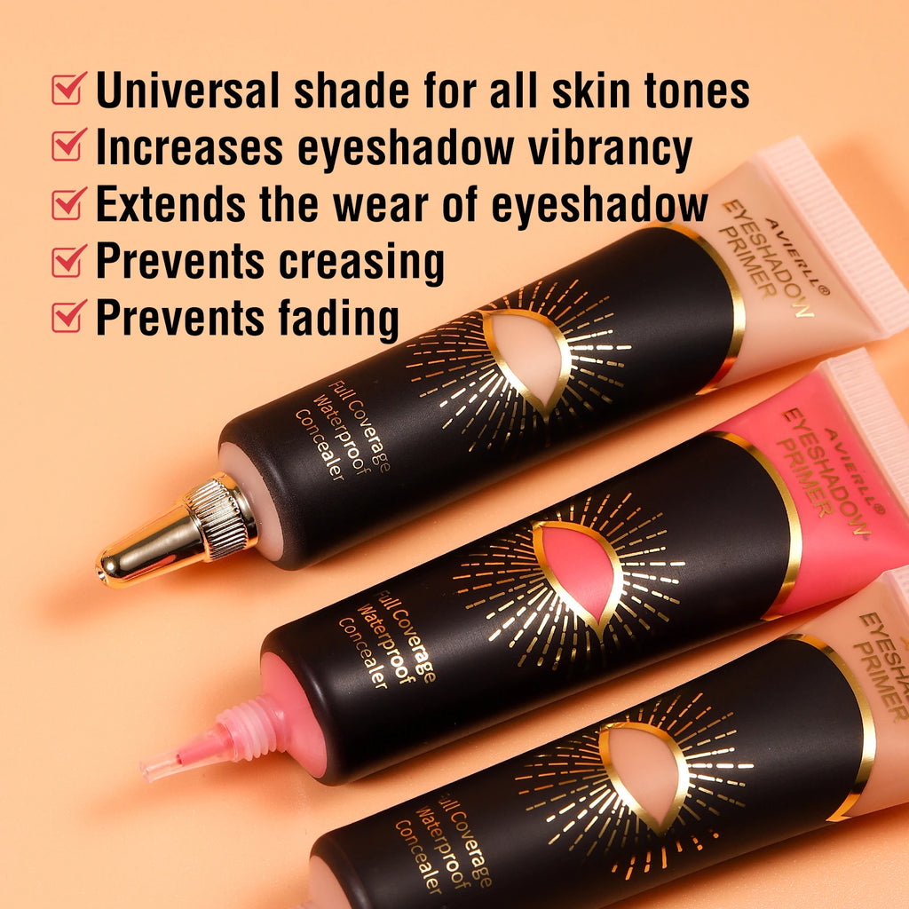 Long-Lasting Matte Eyeshadow Primer: Waterproof, Full-Coverage Eye Makeup Base in Medium Cream Form
