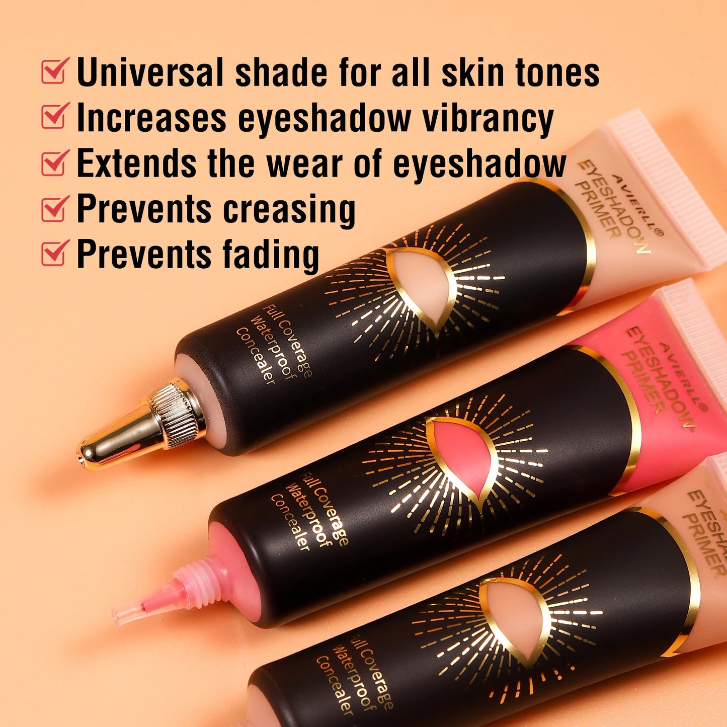 Long-Lasting Matte Eyeshadow Primer: Waterproof, Full-Coverage Eye Makeup Base in Medium Cream Form