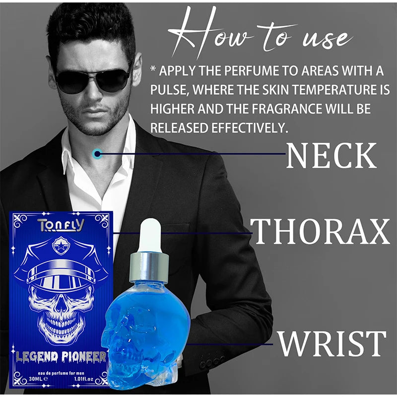 Men's Beard Care Perfume Oil 15ml Gentleman Fragrance Long-lasting Fragrance Brand Skull Perfume Portable Fresh Eau De Perfume