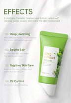 Green Tea Facial Cleanser Skin Deep Cleansing Moisturizing Blackhead Removal Skincare Face Wash Foam Face Cleanser Skin Care