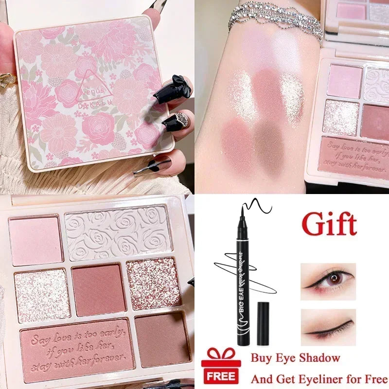Cement Grey Black Eye Shadow Palette Makeup Eyes Glitter Contour Pigments Palette Pearly Shimmer Fashion Korean Shadow Makeup