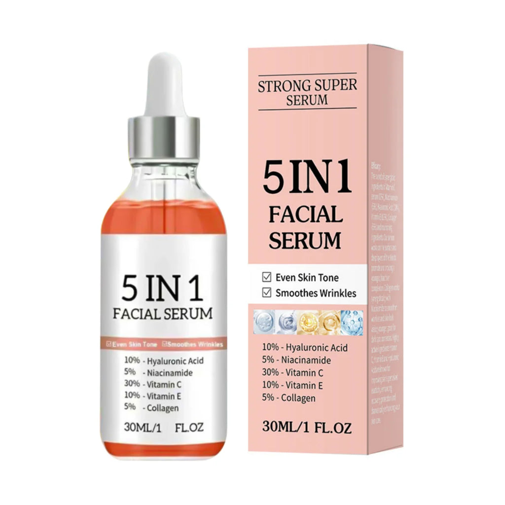 5 In 1 Fade fine lines Firming Face Serum Moisturizing brightning Vitamin C Hyaluronic Acid Facial Serum Shrink Pores Skin Care