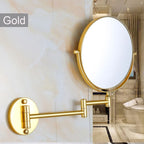 Space-Saving Wall-Mounted Makeup Mirror, 3X/1X Dual-Sided Rotating Mirror with Aluminum Frame, Foldable Design for Bathroom