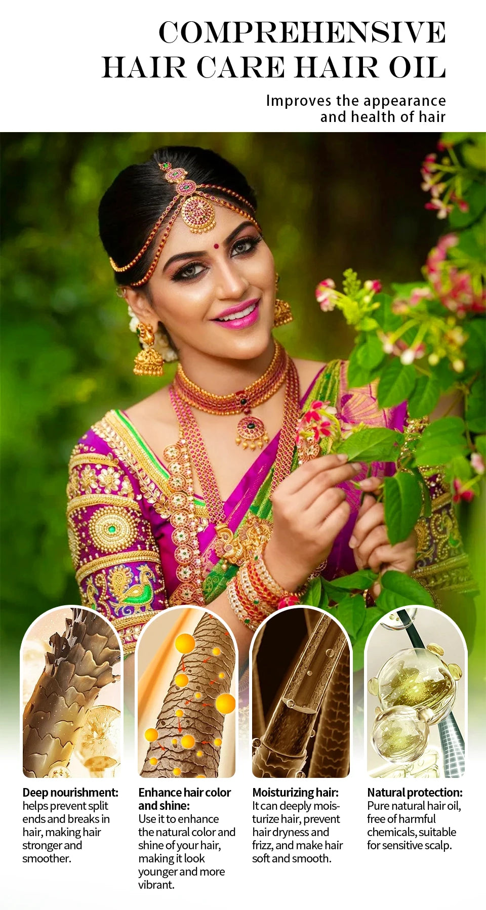 Pure Natural India Hair Oil Ayurvedic Herbal Hair Care Shampoo Rosemary Hair Growth Oil Anti Hair Loss Hair Regrowth Serum