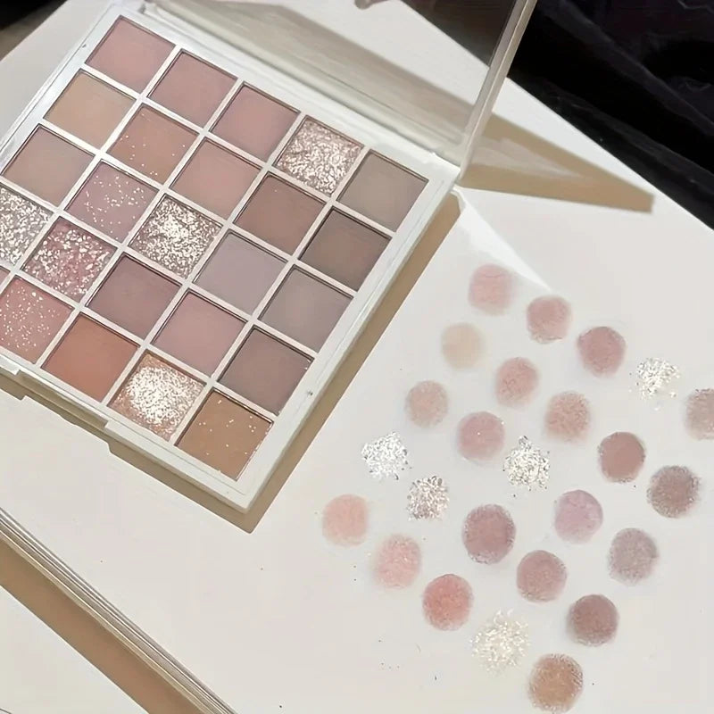 25 Color eye shadow Palette - Matte and glossy finish, waterproof, earth tones, create amazing eye makeup