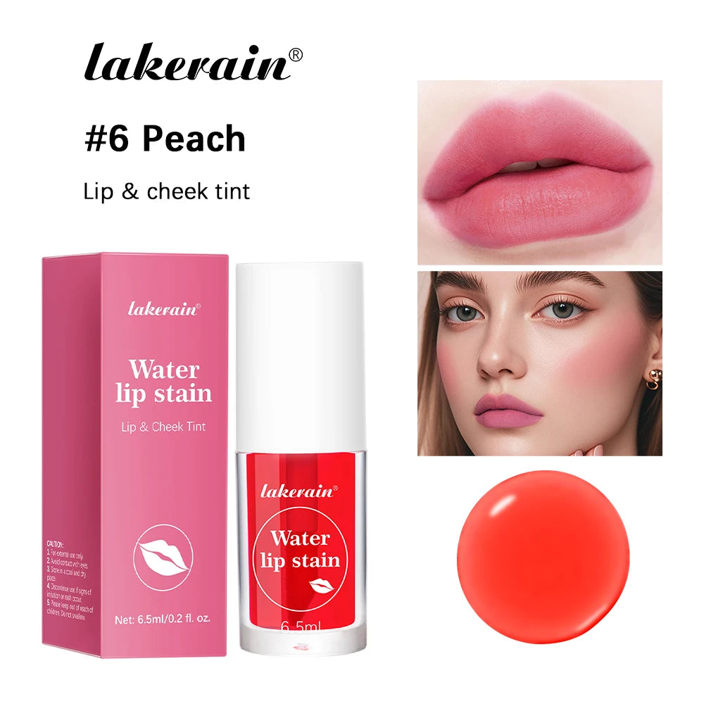 Fruity Water Lip Tin Lip Gloss Moisturizing Lip Glaze Long Lasting Lip Ink Face Lip Dual Purpose Liquid Lipstick Cosmetic Makeup