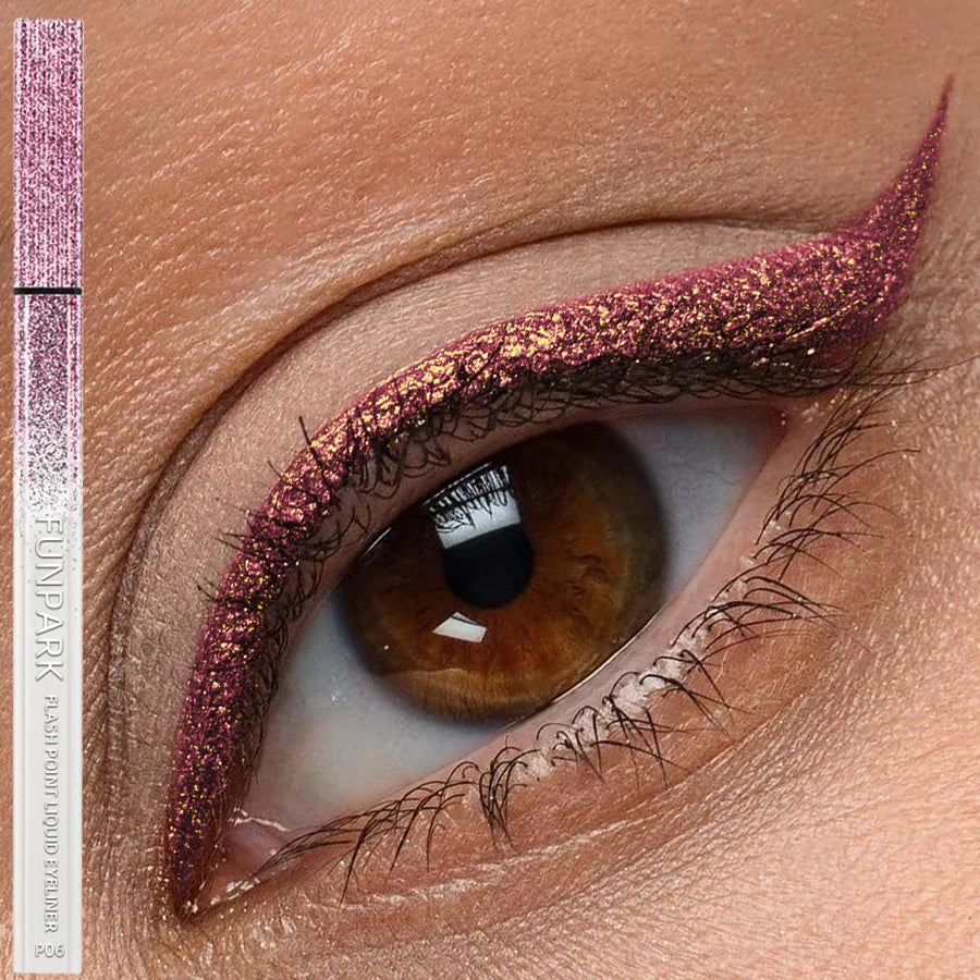 6 Color Diamond Shiny Eye Liner Eyeshadow Waterproof Quick-dry Silver Gold Metellic Pearlescent Liquid Eyeliner Makeup Gilfts