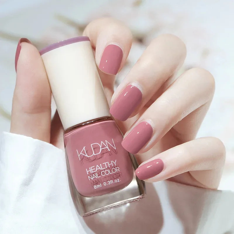 Nail Polish Without Baking Lamp White Fine Glitter Non-baking Non-peel Transparent Shiny Oil Base Coat Nude Nail Polish