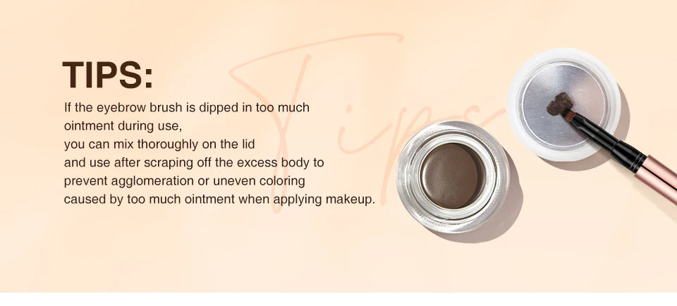 O.TWO.O Eyebrow Pomade Brow Natural Waterproof Creamy Texture Highly Tint Eyebrow Gel Double Use For Eyeliner Beauty Makeup