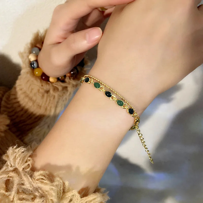 Luxury Fine Bracelet for Women Girls Fashion Flower Planet Shiny Zirconia Bracelet Charms Accessories Jewelry Set Party Gifts