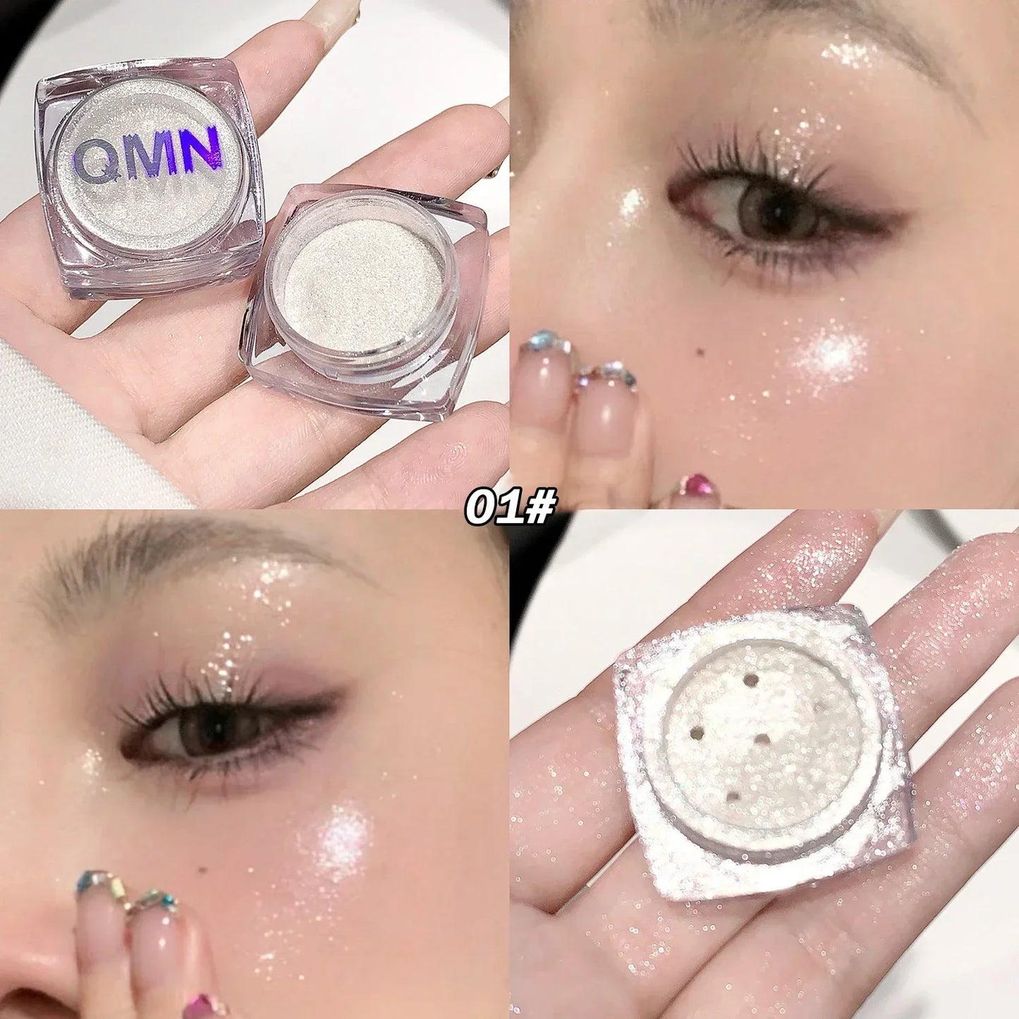 Glitter Shimmer Highlighter Powder Pearlescent High Gloss Makeup Powder Face and Body Brighten Sequins Natural Contour Cosmetic