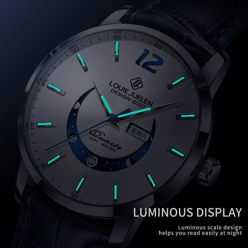 Men's Watches Top Brand Luxury Men Wrist Watch Leather Quartz Watch Sports Waterproof Male Clock Relogio Masculino+Box 2023 New