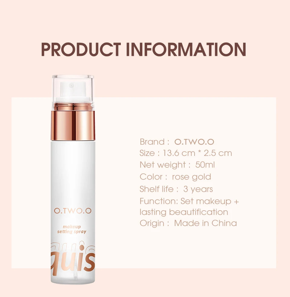 O.TWO.O Setting Spray For Makeup Moisturizing Lasting Makeup Finishing Spray Instant Film Formation Make up Lock Spray