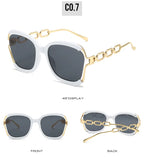 Luxury Square Sunglasses  Women UV400 Retro Brand Chain Metal Frame Shades Summer Sun Glasses for Female