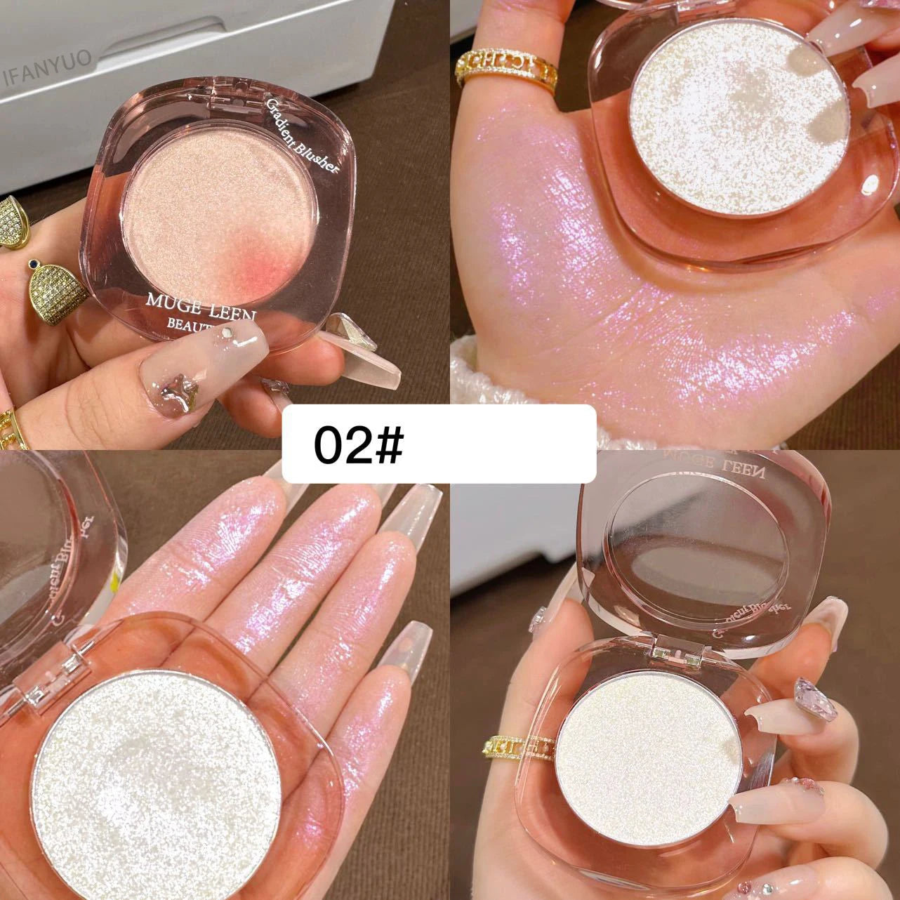 Makeup Highlighter Pink Polarized Shiny Glitter Brighten Cheekbones Eyes High Gloss Palette Highly Pigmented Shimmer Fine Shine
