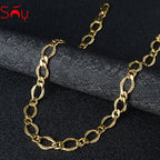 Sunny Jewelry Women Men's Necklace Gold Plated Fashion Basic Punk Cuban Link Chain Long Necklace Neck Jewellery Accessories Gift