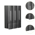 Three Chamber Wall-Mounted Dispenser for Shampoo and Conditioner in Bathrooms