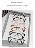 Blue Light Blocking Glasses Cat Eye Color Block Metal Frame Clear Lens Computer Glasses Spectacles For Women