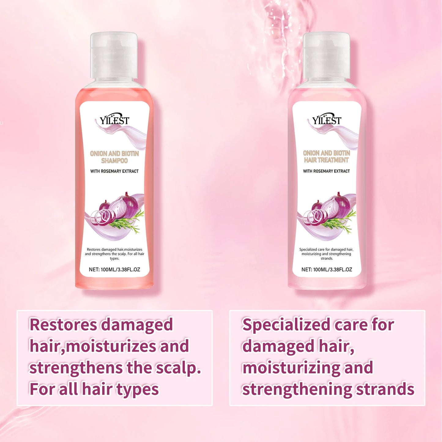 200ML Onion&Rosemary Shampoo For Hair Growth Anti Frizz Dandruff Removal Improve Dry Split Ends Nourishing Smooth Conditioner