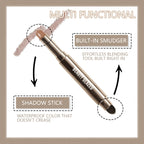 10 Color Double Ended Eye Shadow Stick With Sponge Brush Pearlescent Lasting Eyeshadow Pen Contouring Portable Makeup Cosmetics