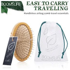 Natural Hair Brush Women Wide Tooth Hair Combs Healthy Paddle Cushion Massage Hairbrush Wooden Comb Hair Care Barber Accessories