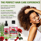 Rose Peppermint Shampoo with Hair Care Spray Moisturizing & Nourishing Conditioner Product Shampoo and Conditioner Set for Women