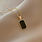 men's Neck Chain Black Exquisite Minimalist Square Pendant Choker Geometric Necklace Collar Chain Female Jewelry Party Gifts