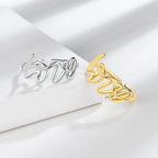 Romantic Letter Love Ring For Women Geometric Creative Finger Rings Engagemen Wedding Couple Stainless Steel Jewelry Gift