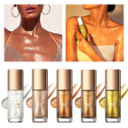 QIBEST 5 Colors Body Face Liquid Highlighter Glitter Makeup Glow Face Contour Shimmer Illuminator Ginger Highlight Cosmetics
