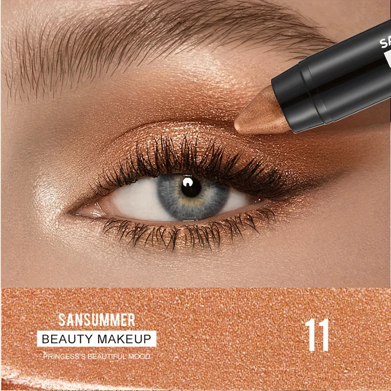 7 color waterproof eye shadow stick, pearlescent matte treatment, to create a natural and lasting eye makeup flash.