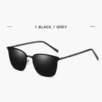 New Arrival Stylish Polarized Sunglasses Men Square Metal Frame Grey Glasses fashion Men Driver driving sunglasses UV400