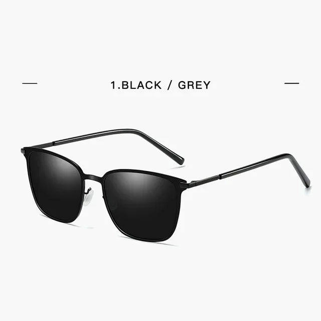 New Arrival Stylish Polarized Sunglasses Men Square Metal Frame Grey Glasses fashion Men Driver driving sunglasses UV400