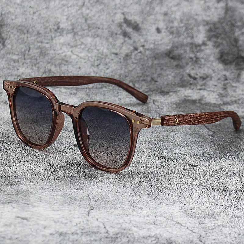 Luxury Wood Grain Leg Rice Nail Sunglasses for Women Car-driving Eyeglasses for Men Sun Shading Eyewear UV Protection Sunglasses