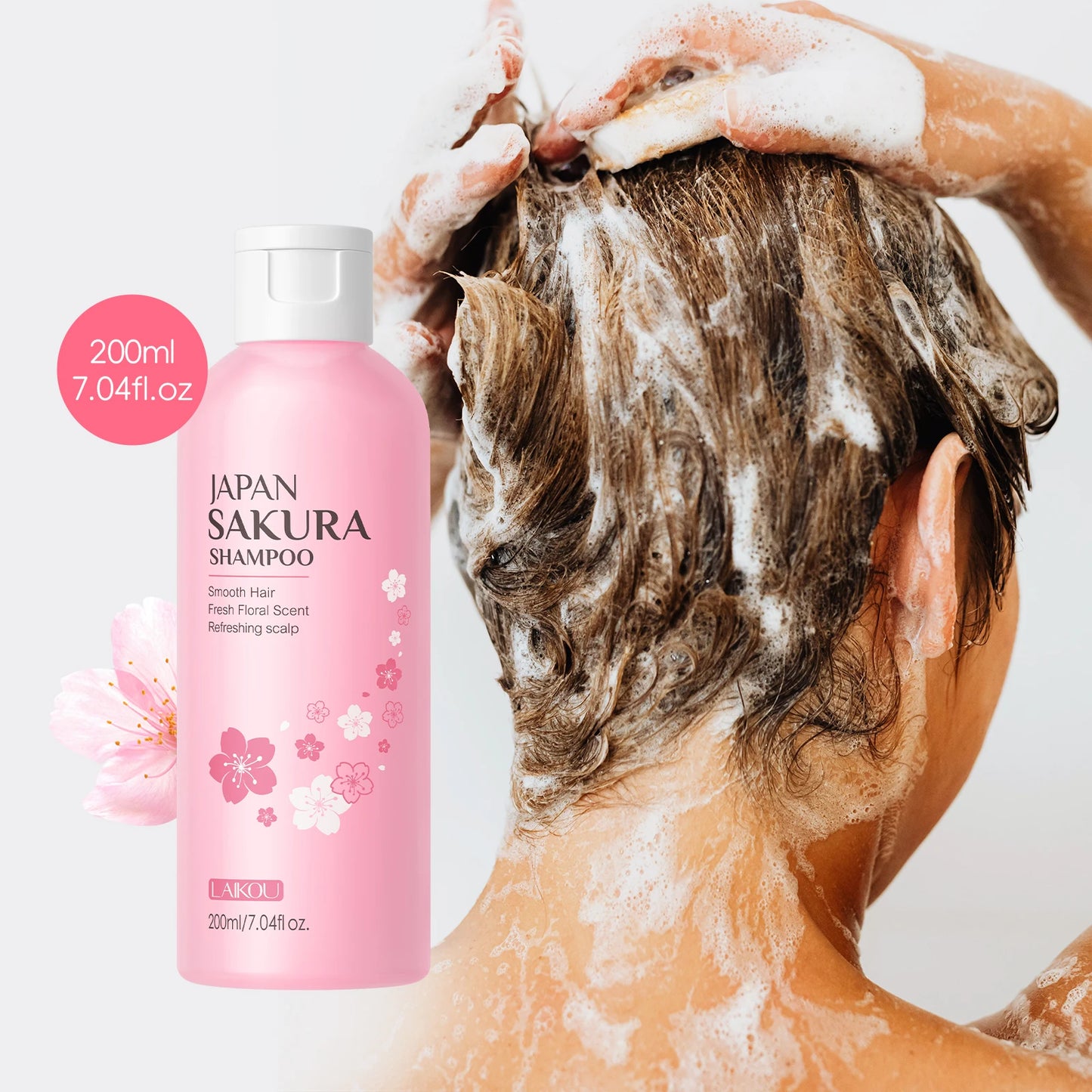 LAIKOU  Sakura Shampoo Repair Anti Split Ends Smooth Frizz Dry Hair
