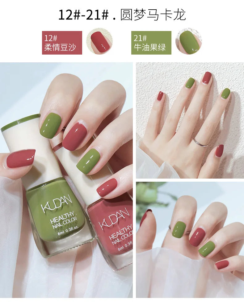 Nail Polish Without Baking Lamp White Fine Glitter Non-baking Non-peel Transparent Shiny Oil Base Coat Nude Nail Polish