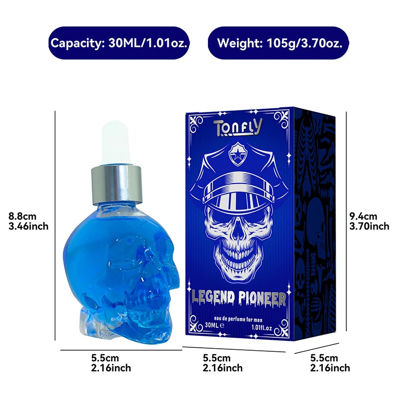 Men's Beard Care Perfume Oil 15ml Gentleman Fragrance Long-lasting Fragrance Brand Skull Perfume Portable Fresh Eau De Perfume