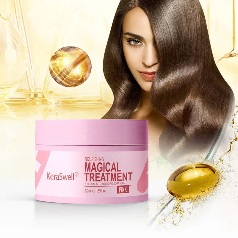 Magical Hair Mask 5 Seconds Repair Damaged Carry Hair Frizzy Soft Smooth Shiny Deep Moisturize Treat Care Essential Oil 60ml