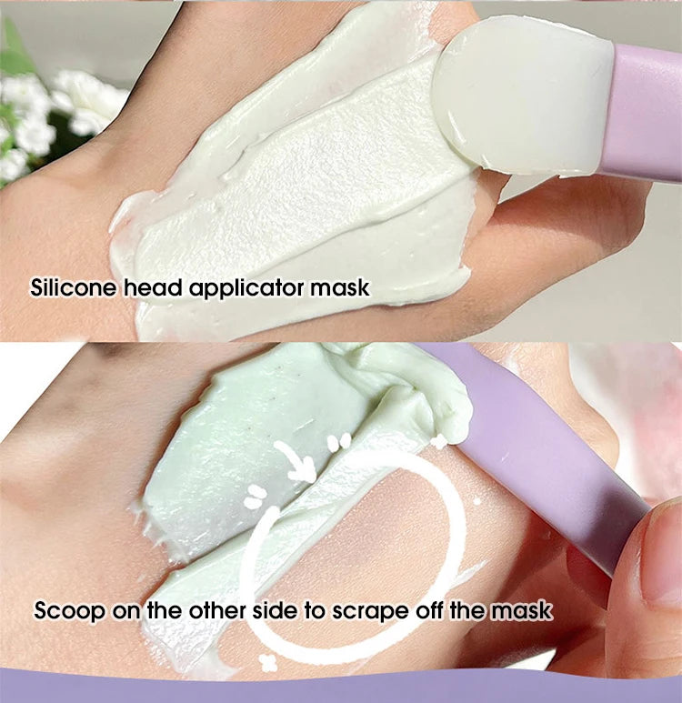 Double head silicone facial mask brush face cleaning scraper daub type mud film special brush beauty tool