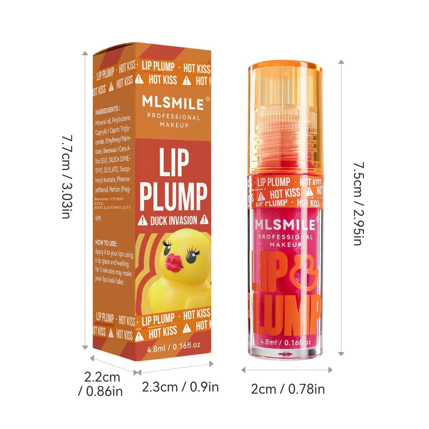 Mirror Like Lip Gloss Plumping Oil Transparent Hydrating Glaze Cute Duck Design Pouty Lips Liquid Stick Shiny Finish