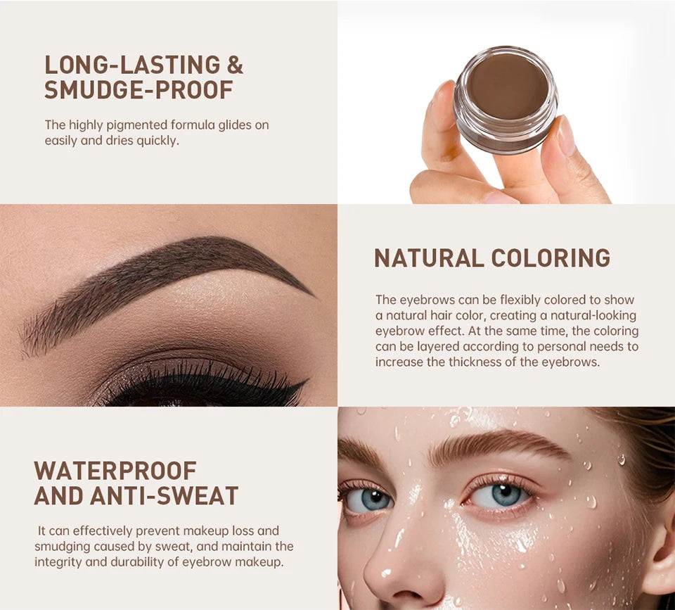 6 Colors Long-lasting Eyebrow Enhancers Makeup Waterproof 3D Natural Eye Brow Pomade Eyebrow Gel With Brush Professional Makeup