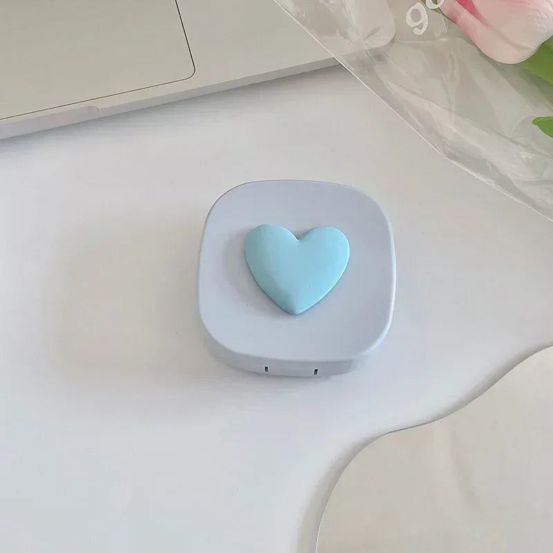 Women Color Contact Lens Case Red Heart Contact Lenses Box for Eyes Care Kit Glasses Case Holder Container