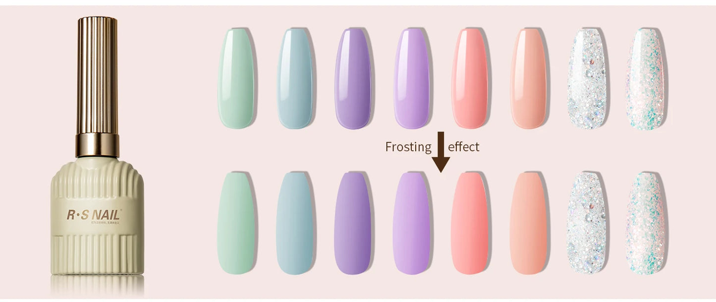 RS NAIL Russian Matte Top Coat Gel Nail Polish 10g Frosted Non Stick Powder Mat Top Coat Nail Art LED UV Semi Permanent Seal Gel