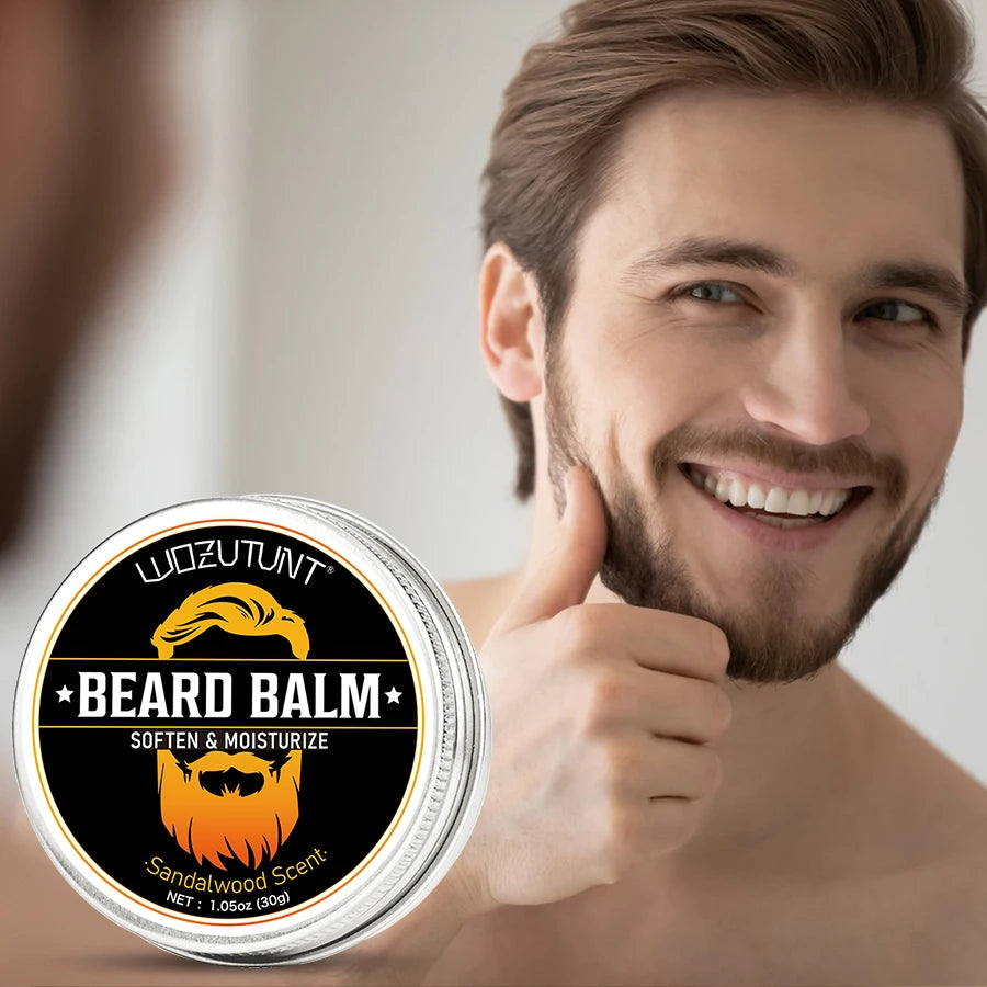 Facial Hair Care Product for Men Moustache Moisturize Grooming Spray Beard Wash Whisker Nourish Oil Softening Styling Beard Balm