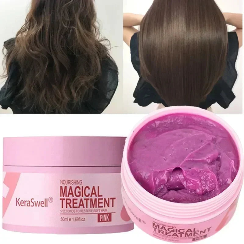 5 Seconds Magical Keratin Hair Mask Repair Damage Frizzy Soft Smooth Shiny Hair Deep Moisturizing Treatment Hair Root Scalp Care